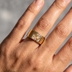 Anillo de Diamante Solitario Corte Marquesa Holandés de 0.51 Quilates, Cultivado en Laboratorio, con Oro Sólido de 14K, Anillo de Compromiso y Boda de Lujo para Hombre - Product Image 4