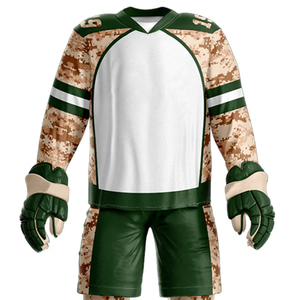 Ensemble de hockey sur glace personnalisé avec impression numérique camouflage, maillot respirant en polyester unisexe, short, gants, patins, pour adultes - Product Image 4