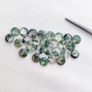 Fabrication de bijoux AAA ++ qualité naturelle mousse Agate plat rond à facettes 8mm pierres précieuses en vrac pour bijoux de mode - Product Image 3