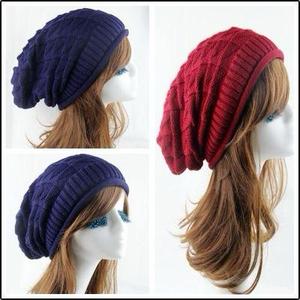 Lindo Gorro de Punto para Mujer, Color Sólido, Hecho a Mano, Acrílico, Gorro de Invierno, Estilo Casual, 54-56CM de Circunferencia de Cabeza - Product Image 2