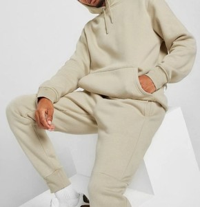 Unisex Eco-Friendly 100% Cotton Solid Color Hooded Sweatshirt Sweatpants Tracksuit Set Casual Loose <b>Fit</b> Elastic Waist <b>Jogger</b> Two - Product Image 4
