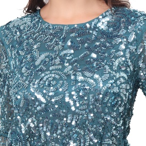 Vestido de fiesta de mujer bordado a mano de último diseñador para ropa de fiesta, ropa de noche diseños personalizados logotipo al por mayor - Product Image 5