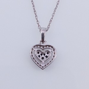 Collier pendentif en forme de cœur en diamant naturel blanc bleu 0,30 carats pour femmes, plaqué rhodium, argent sterling 925, 18 carats - Product Image 3