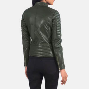 Veste d'hiver réversible imperméable en cuir véritable pour femme, style motard, coupe ajustée, avec fermeture éclair, idéale pour la conduite en extérieur et les voyages - Product Image 5