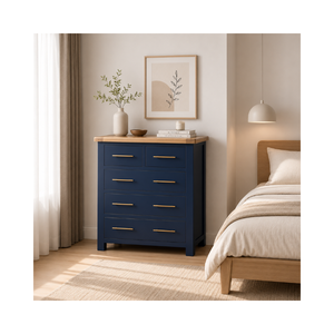 Armoire haute en bois de qualité supérieure, collection CASCAIS RANGE, 5 tiroirs, commode en bois, meubles de chambre à coucher - Product Image 1
