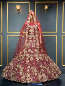 Lehenga choli de mariée lourd garanti avec des broderies complètes, une grande ampleur et six choix de couleurs pour les mariages et les occasions festives - Product Image 3