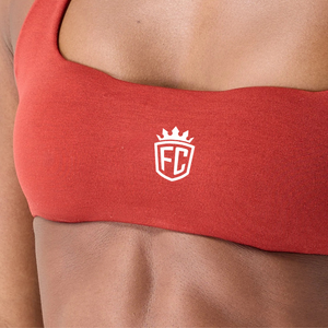 Women Seamless Strappy Sports Bra <b>Brick</b> Red <b>Yoga</b> Gym Fitness Workout Stretch Support High Waist Activewear - Product Image 5