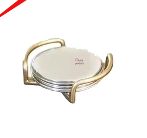 Juego de Posavasos de Acero Inoxidable con Soporte, Diseño Simple y Elegante, para Decoración de Mesa - Product Image 1