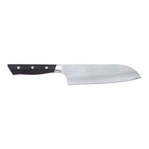 Cuchillos Santoku con Hoja Plateada con Diseño y Mango Negro y Rojo con 3 Remaches para Cortar Frutas, Picar Verduras y Preparar en la Cocina - Product Image 6