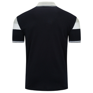 Chemise décontractée à manches courtes pour homme, noire et grise, avec logo brodé, en coton tricoté respirant, coupe classique - Product Image 4