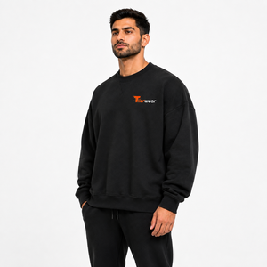 Sweat-shirts surdimensionnés pour hommes, en coton brossé, col rond, manches longues, pull-over, séchage rapide, écologiques - Product Image 2
