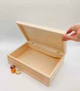 Handcrafted Wooden Storage <b>Box</b> with Hinged Lid Decorative <b>Keepsake</b> Organizer for Jewelry Gifts and Home Decor - Product Image 4