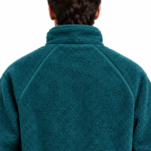 Men <b>Sherpa</b> Jacket Full Zip Fleece Jacket With High Collar And Side Pockets Soft <b>Sherpa</b> Feel Warm Fleece <b>Fabric</b> Clean Stitching - Product Image 5