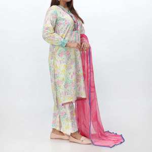 PS4367 3PC Cambric Suit Robes de cocktail imprimées numériques - Product Image 2