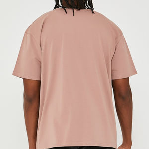 Camiseta Oversize con Logo Personalizado, Top Corto Liso de Algodón Pesado con Hombros Caídos y Corte Boxy para Hombre - Product Image 5