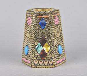 Handcrafted Brass & <b>Mosaic</b> Incense Burner Arabic Oud Bakhoor Holder Brass Incense Burner with <b>Mosaic</b> Inlay Made in India - Product Image 5