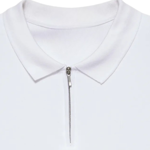 Polo de manga corta con cremallera, camiseta informal con cuello, ligera, transpirable, para golf, tenis, ropa deportiva, top moderno de estilo urbano. - Product Image 5