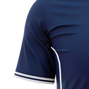 Custom Sublimated <b>Soccer</b> Jersey Men Navy Blue Geometric Pattern Crew Neck Short Sleeve Moisture Wicking Regular Fit Lightweight - Product Image 3