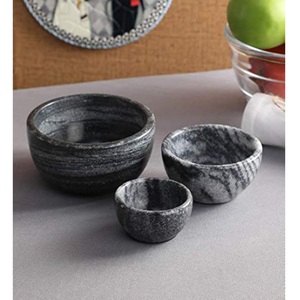 ชุดชามหินอ่อนพรีเมียมทันสมัย ทำด้วยมือ หลายใบ สำหรับเสิร์ฟและตกแต่งบ้าน ห้องครัว และงานเทศกาลดีวาลี - อเนกประสงค์ - Product Image 1