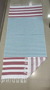 Yarn Dyed Fouta <b>Beach</b> <b>Towel</b> Pareo Manufacturer Front side Polyester Cotton Scarf Back Side <b>Towel</b> 2-in-1 - Product Image 2