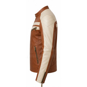 Chaqueta de motociclista para hombre con elegante diseño de cuello alto y materiales duraderos para viajes por carretera y looks casuales. - Product Image 3