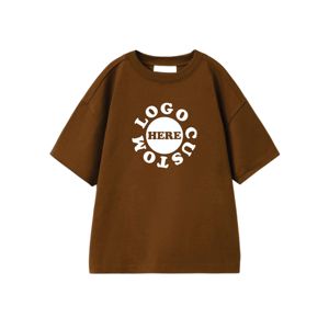 เสื้อยืดเด็กโอเวอร์ไซส์ผ้าฝ้าย 100% ขนาดสั่งทำได้ MOQ ต่ำ ชุดเสื้อผ้าเด็กเล็กสำหรับฤดูร้อน เสื้อยืดแขนสั้น กางเกงขาสั้น ชุดเด็ก - Product Image 1