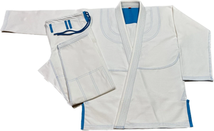 Black BJJ <b>Kimono</b> with Teal Stitching for <b>Men</b> Adult Regular Fit Combat Sports Apparel High Quality Cotton Custom Logo Design - Product Image 5