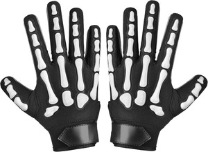 Gants de football américain légers et anti-transpiration pour jeunes, avec design squelette injecté pour wide receiver et crochet en silicone respirant - Product Image 5