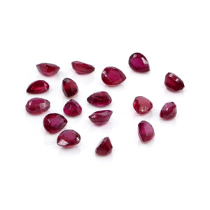 Rubíes naturales de Bangkok calibrados en forma de pera de 4x5 mm, piedra preciosa de rubí facetada natural suelta para la fabricación de joyas, lista para usar. - Product Image 1