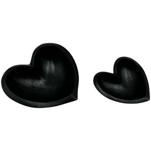 Ensemble de bols en métal noir en forme de cœur pour servir les aliments lors de fêtes, design mignon, finition mate, vaisselle durable - Product Image 6