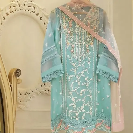 Pakistani Women Dresses Ready To Wear Chiffon Embroidered Dress 2 Piece Dresses in Premium Packaging