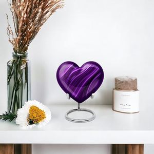 Exclusive Aluminum Heart Memorial <b>Keepsake</b> Urn Funeral <b>Ash</b> Container Crafted With Refined Artistic Surface Texture - Product Image 6