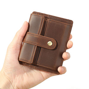 Cartera Corta de Cuero para Hombre, Monedero Delgado, Tarjetero, Cartera de Cuero Genuino para Hombre - Product Image 1