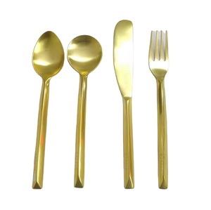 Couverts en acier inoxydable or rose faits à la main ensemble de couverts pour la maison vaisselle cuillère acier argent miroir cuillère vaisselle cuillère - Product Image 1