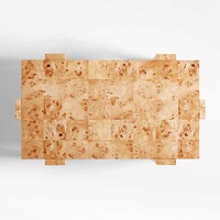 Table basse rectangulaire moderne de luxe DIOS, fabriquée à la main, en bois naturel massif, hauteur réglable, 6 pieds, pour l'ameublement de la maison