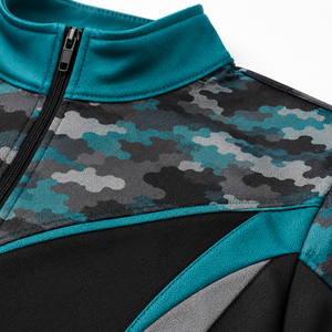 Conjunto Deportivo para Hombre, Negro y Amarillo, con Diseño Geométrico, Cierre Completo, de Secado Rápido, en Poliéster, para Otoño, con Bolsillos Laterales - Product Image 3