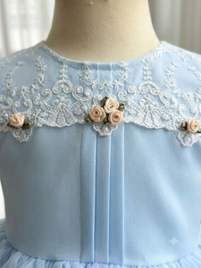 Robe de princesse à manches bouffantes pour filles, très vendue, avec dentelle et tulle, coupe trapèze, robe de fête Koko San - Product Image 5
