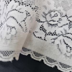 Cinta elástica floral de encaje de 23 cm, tejido de punto por urdimbre de nailon y elastano, tela de encaje de soporte para banda de sujetador, lencería, vestidos y ropa de novia. - Product Image 1