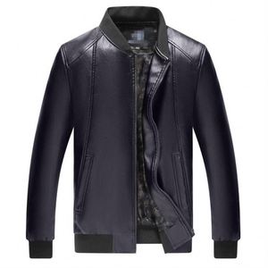 Blousons en cuir pour moto respirants grande taille zippés simples décontractés d'extérieur coupe-vent mode hiver - Product Image 4