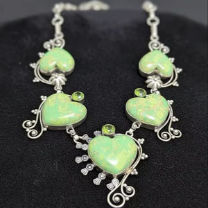 Collier ras du cou de style classique de haute qualité, turquoise naturelle bleue, perles fines, argent allemand, pour femme, bijoux en pierres précieuses - Product Image 1