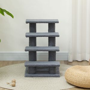 Albero per Gatti in Legno con Tiragraffi in Sisal, Scala per Animali Domestici da Interno, Materiale Plastico e Cartaceo per Gatti e Cani - Product Image 5