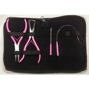 Kit d'outils d'extension de cheveux en acier inoxydable de haute qualité, équipement professionnel de salon pour l'installation d'extensions de cheveux - Product Image 1