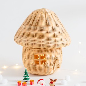 Maisons de jeu en bois, maison champignon en rotin, jouets sur le thème de la forêt pour la décoration et les jeux de rôle - Product Image 6