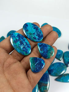 Cabochon de Shattuckite Naturelle, Pierre Précieuse en Vrac Faite à la Main, Lot en Gros pour la Fabrication de Bijoux en Fil Métallique, Formes Assorties - Product Image 4