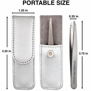 Pinzas para Cejas Inclinadas ZETOMED PRO en Estuche, Herramienta de Belleza para Depilación de Acero Inoxidable de Alta Calidad, Opciones OEM en Dorado - Product Image 6