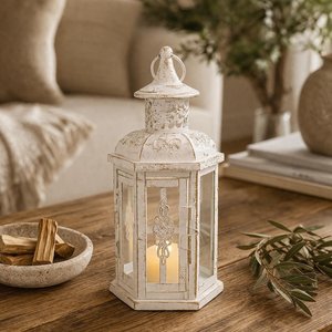 Vintage Style Metal <b>Lantern</b> <b>Candle</b> Holder Rustic Farmhouse Table Decor Distressed Wedding Centerpiece Outdoor Patio <b>Lantern</b> Gift - Product Image 2