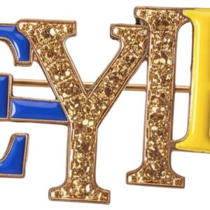 Pin de Solapa Esmaltado EE Yip Sigma Gamma Rho Azul Dorado, Broche de Hermandad Griega, Accesorio Coleccionable, Estilo Regalo - Product Image 3