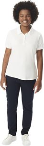 Chemise en piqué blanc uni à manches courtes pour femme, décontractée, respirante, compressée, séchage rapide, coton tricoté écologique - Product Image 4