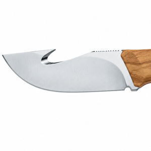 Cuchillos de caza Gut Hook con hoja curva para desollar, mango de madera natural y orificio para cordón, ideales para procesamiento de caza al aire libre y tareas de campo. - Product Image 4