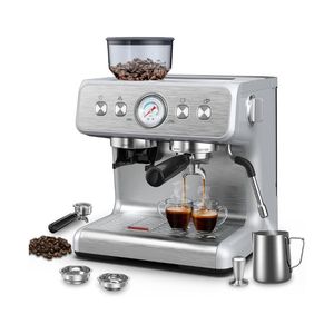 เครื่องชงกาแฟเอสเพรสโซ่ระดับมืออาชีพ พร้อมเครื่องบดในตัว แรงดัน 15 บาร์ และเครื่องทำฟองนม - Product Image 1